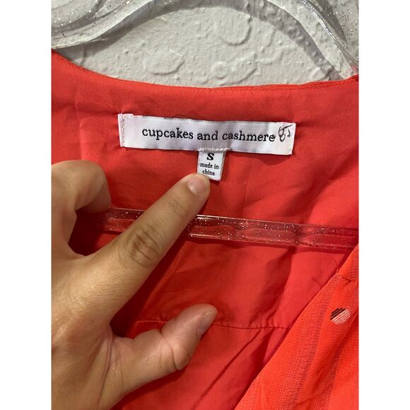 Cupcakes & Cashmere Women's Red Midi  Wrap Dress Small Party Datenight flirty - Picture 9 of 10